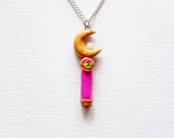 Sailor Moon Moon Stick Necklace - Moonstick Stoner Moon Sailor Moon Jewelry Manga Anime Moon Wand Sailor Moon Necklace