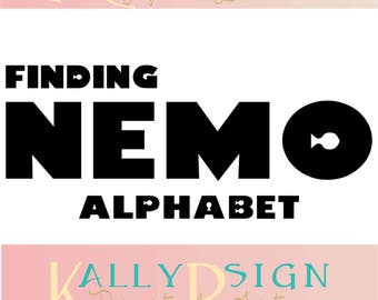 Finding Nemo SVG, alphabet letters, svg fonts, monogram fonts, disney svg, finding Dory SVG, disney monogram svg, Alphabet SVG