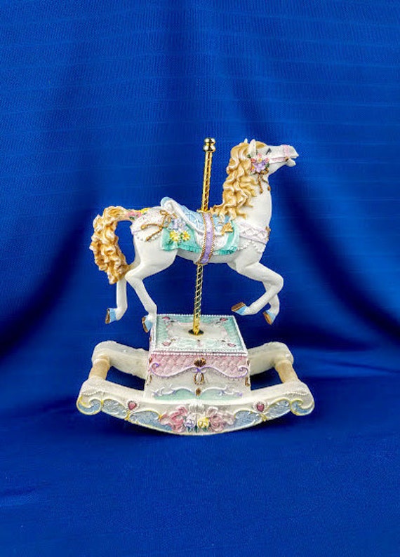 vintage rocking horse music box