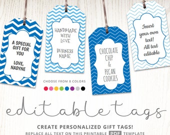 Editable gift tags, gift tag template, text editable, chevron, gift labels, hang tags, luggage tags, party printable digital template