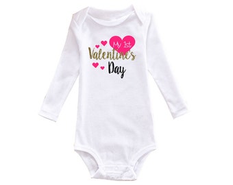 My First Valentines Day - First Valentine's Day - Baby Girl Valentine's Day Outfit - Baby Girl First Valentines Day - Valentine's Day Outfit