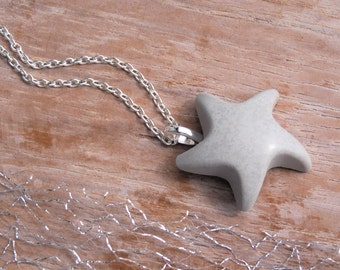 Necklace concrete Starfish - summer trend - Beach - summer jewelry - gift -.