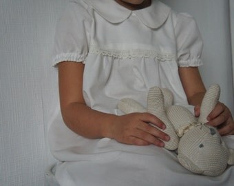 Girl Nightdress, White Girl dress, Girl cotton nightgown, Girl Nightgown, Girl cotton nightdress, Girl vintage nightdress