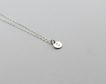 Delicate Initial Necklace - Tiny Letter Necklace - Dainty Sterling Silver Charm Necklace - Alphabet Pendant - Hand Stamped Jewellery