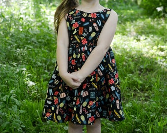 girl dress, back to school dress,toddler dress, summer dress, spring dress, vacation dress, sleeveless dress