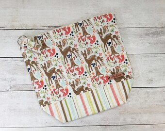 Small Knitting Project Bag with Zipper