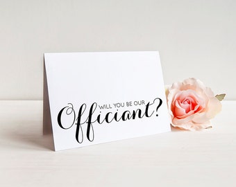 ... CardOfficiant Ask Card with Metallic Envelope Wedding Stationery