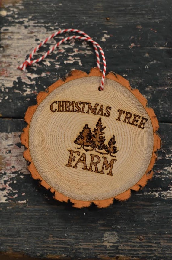 Christmas Tree Farm Wood Slice Ornament