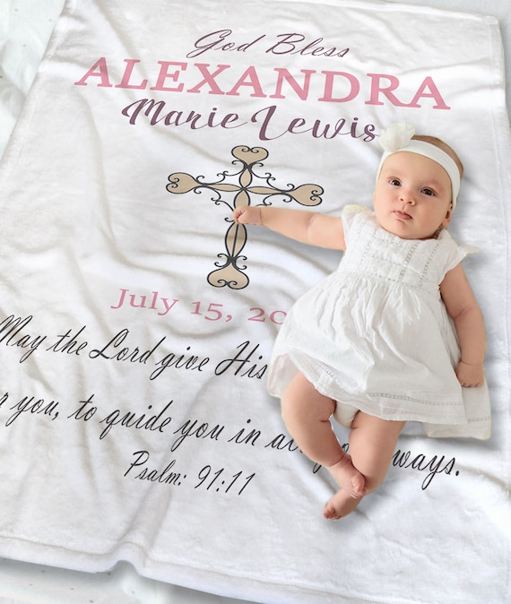Personalized Christening Blanket Baptism Blanket