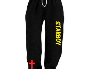 The Weeknd Inspired Starboy Sweat pants, Custom Sweat Pants, Starboy Sweats, The Weeknd Clothing, XO Fan Gear, The Weeknd Apparel
