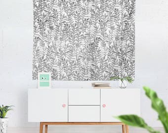 Grey Tapestry, Watercolor Tapestry, Leaves Tapestry, Wall Hanging, Grey Wall Art, Grey Wall Hanging, Grey Tapestry, Neutral Wall Tapestry