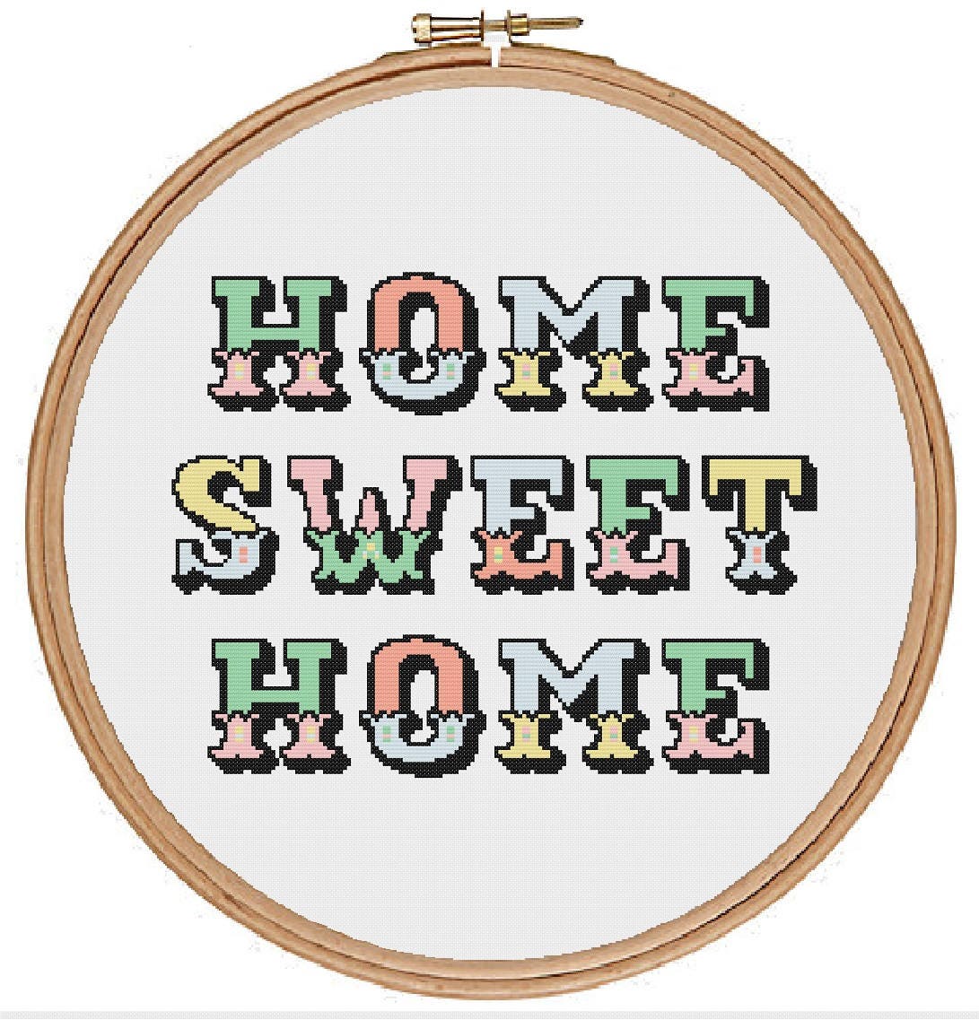 Home Sweet Home Cross Stitch Pattern instant digital pdf