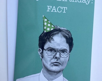 Dwight Schrute US Office Illustrative A5 Birthday Card