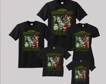 Star Wars Birthday Shirt Custom personalized shirts for all family, Black
