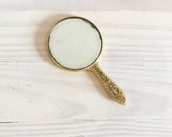 Vintage Hand Mirror, Small Mirror, Pocket Mirror, Purse Mirror, Vanity Mirror