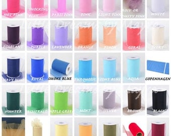 100 yards TULLE ROLL available in 35 colors, 6''inchesx100yards tulle roll spool