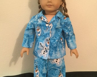 18 Inch Doll Clothes - Olaf Print Pajamas