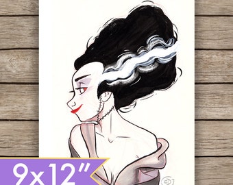 Inktober Bride of Frankenstein Art Print