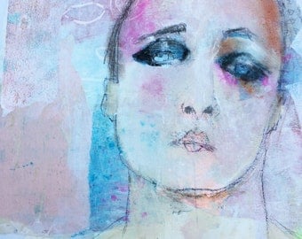 Woman Home Decorating pastel portrait | etsy Woman Home Decorating pastel portrait | etsy