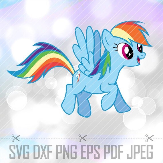 Download My Little Pony Rainbow Dash Layered Vector Cut File SVG DXF