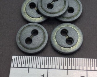 Vintage Metal 2 Hole Sew On Button, Antique Silver, 25 Pcs, 14L(Diameter 9mm, 0.35")