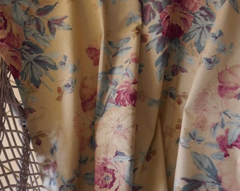 Vintage fabric RALPH LAUREN - ELSA - 1989 - length 1.80 m - width 1.35 m - cotton - furniture - floral - never used.