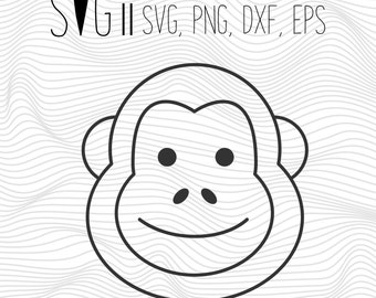 Monkey Svg Files, Transfer Animal Silhouette, Svg For Silhouette, Svg For Cricut, Animal Vinyl Decal, Animal Monogram Svg, Animal Clipart