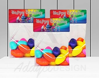INSTANT DOWNLOAD, Trolls Candy Bag Label, Treat Bag Toppers, Trolls Hair, Trolls Theme, Trolls Party, Trolls Favor labels, Birthday Party