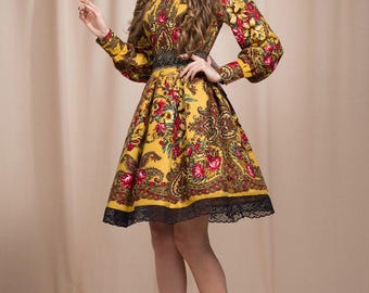 Yellow summer dress, Floral Boho dress, floral gypsy Dress, bohemian dress, boho chic, boho dress, summer dress midi, white boho dress