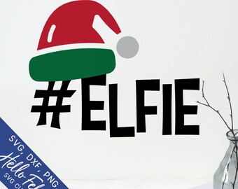 Christmas Svg, Elf Svg, Elf Hat Svg, Hashtag Svg, #Elfie Svg, Dxf, Jpg, Svg files for Cricut, Svg files for Silhouette, Vector Art, Clip Art