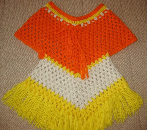 Candy Corn Crochet Toddler Girls Halloween Orange White Yellow