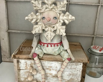 EPATTERN - Snowflake - Primitive, Folk Art Doll Epattern