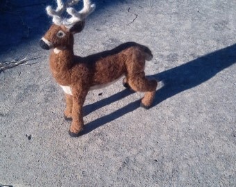 Stag Figure - needle felt deer with antlers