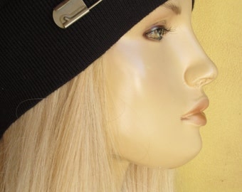 Safety Pin Solidarity FREE** Vintage Style "Hat" Pin... Brooch Stick Pin, cool Jewelry to Dress up Black Slouchy Beanies