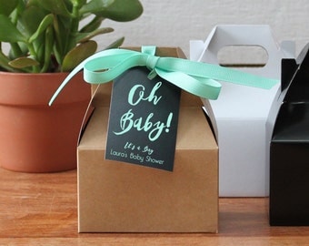 12 - Oh Baby Mini Gable Favor Boxes - baby shower favors, baby shower box, girl baby shower favors, boy baby shower favors | Oh Baby Tags