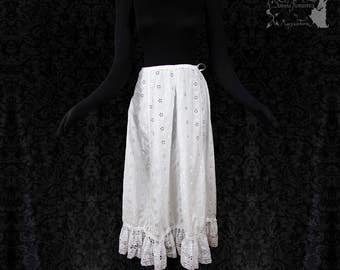 Skirt broderie anglais, white romantic skirt, cottage chic, victorian, Somnia Romantica, size XS-S see item details for measurements