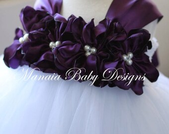 Eggplant Flower Girl Dress/ Eggplant Dress / Eggplant Tutu Dress/ Plum Flower Girl Dress / Plum Dress/ COLOR OF DRESS Can Be Changed!