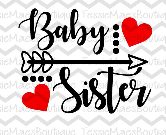 Download Baby Sister Arrow with Hearts SVG DXF EPS Png TessieMaes