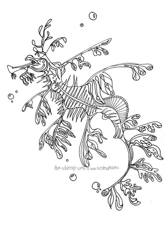 Sea Dragon Coloring Page Adult Coloring Kids Colouring