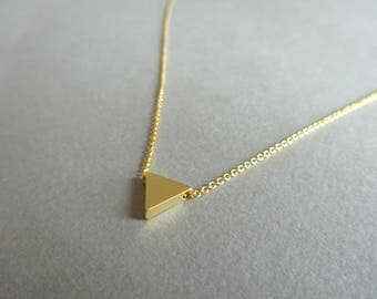 Dainty Gold Necklace, Gold Triangle Necklace, Gold Necklace Dainty Necklace Geometric Jewelry, Simple Gold Necklace Gold Triangle Necklace