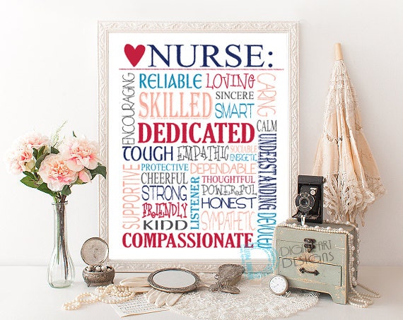 Nurse Gift Nurse Print Nurse Word Art Nurse Retirement