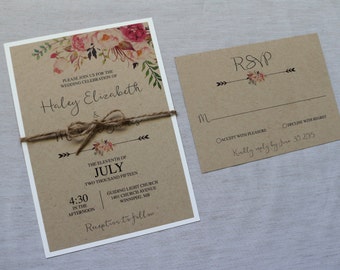 Diy Rustic Wedding Invitation Kit Eco Kraft And By Loveofcreating Invitations Diy Rustic Wedding Invitation Kit Eco Kraft And By Loveofcreating Invitations