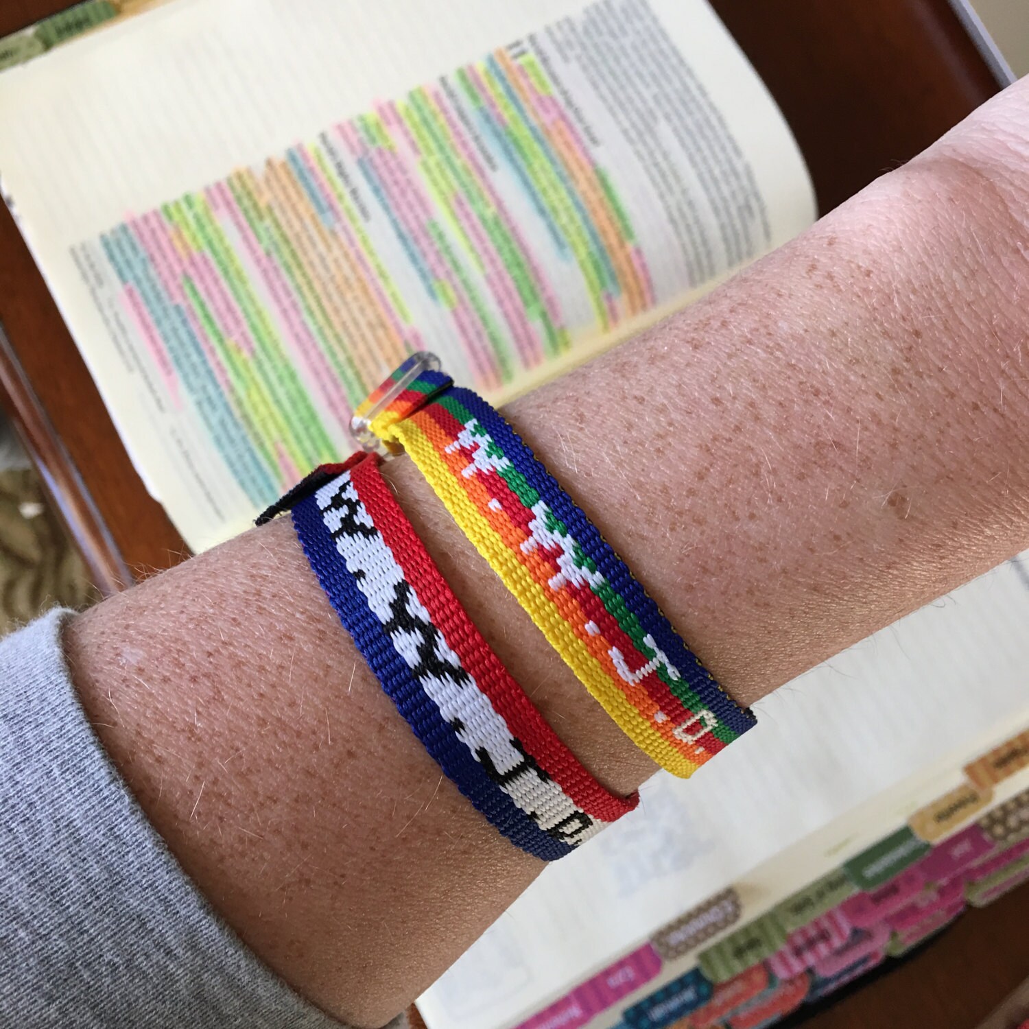 Rainbow Wwjd Bracelet, Bible Journaling, Bookmark from apileofAshes