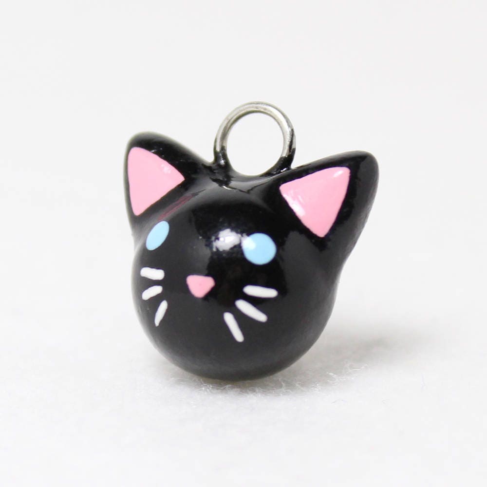 Black Cat Charm Polymer Clay Charm Black Cat Jewelry