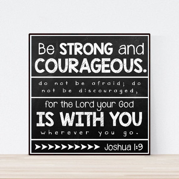 Joshua 1:9 Chalkboard Wall Art Printable By Digitalprintsbykatie