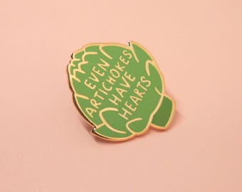 Artichoke Enamel Pin (1.25" Tall) // Hard Enamel - Enamel Pin - Pin - Lapel Pin - Flair - Brooch - Collar Pin - By Justine Gilbuena