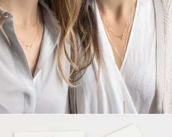 Best Friend Necklaces, Sister Necklaces, Mother-Daughter Necklaces / XO Necklace Set in 14k Gold Fill or Sterling Silver Layered Long LS351