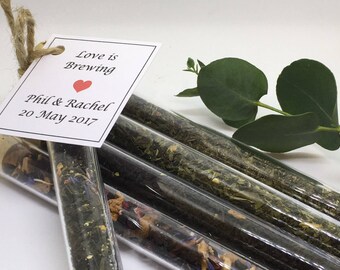 Personalised favours, Edible Favours, Test Tube Favours, Tea Wedding Favours, Customised Wedding Favours