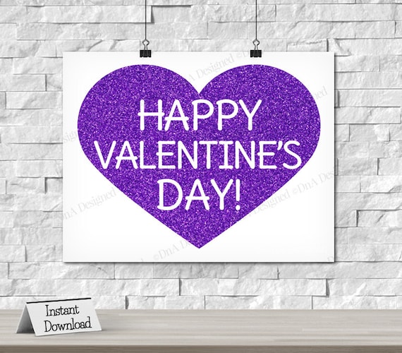 happy valentines day purple hearts