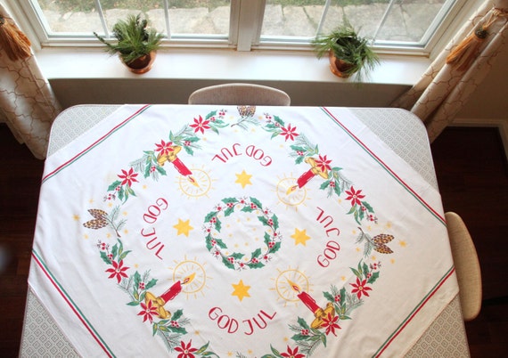 God Jul Swedish Christmas Tablecloth Table Linen